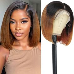 PRICES MAY VARY. 🍷1b/30 Ombre Lace Front Wig Human Hair Bob Wig Material: 9a Great Quality Human Hair, Carefully Cut From Young Healthy Donors. The Cuticles Are Aligned In The Same Direction, Ensuring A Tangle-Free And Shedding-Free Experience Even When Wet. 🍷1b/30 Ombre Lace Front Wig Human Hair Quality: To Achieve Your Desired Look, It Can Withstand Heat Styling, Allowing You To Flat Iron Or Curl It While Maintaining Perfect Curls. 🍷1b/30 OmbreLace Front Wig Human Hair Lace Type: Hd Lace Fr Lace Frontal Bob, Bob Cut Wigs, Hair For Women, Glueless Wigs, Straight Bob, Wig Human Hair, Wigs Human Hair, Straight Lace Front Wigs, Short Bob Wigs