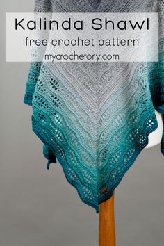 a crocheted shawl is shown with the text, knitted shawl free crochet pattern