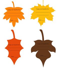 three different colored leaves with the words, thank you for thanksgiving and another leaf that has been