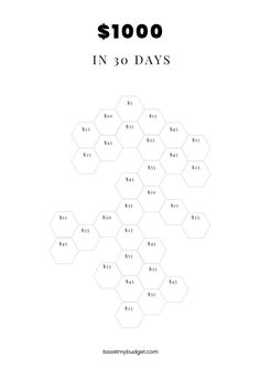 the $ 1, 000 in 30 days is shown with an image of hexagonals