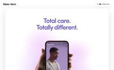 a person holding up a cell phone with the text total care totally different