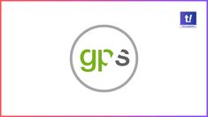 the logo for gps is shown in green and purple, with an oval frame around it