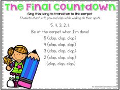 the final countdown song for students to practice their handwriting and writing skills with pencils