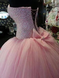 Pink Sparkly Prom Dress, Cheap Quinceanera Dresses, Quincenera Dresses, Prom Dresses Pink, Pink Ball Gown, Quince Dress, Princess Ball Gowns, Pink Prom, Sweet 16 Dresses