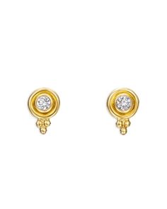 Temple St. Clair 18K Yellow Gold Cl White Diamond Stud Earrings Gold Diamond Earrings Studs, Diamond Stud Earrings, Diamond Stud, Online Earrings, Gold Earrings Studs, Diamond Earrings Studs, Diamond Studs, White Diamond, Temple