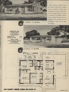 an old house with three different floor plans