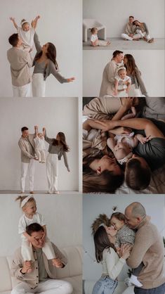 multiple images of people in different poses and sizes, all with their arms around each other