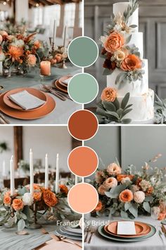 an orange and green wedding color scheme