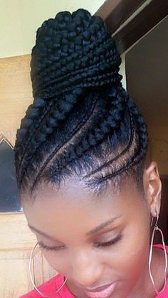 Cornrow Updo Hairstyles, Cornrow Ponytail, Braided Ponytail Hairstyles, Beautiful Braids, Braided Hairstyles Updo