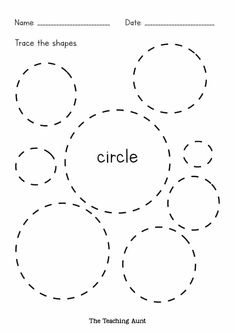 circle worksheet with the name trace the shapes to make it look like circles