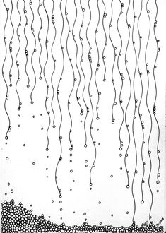 an ink drawing of wavy lines and bubbles