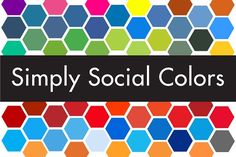 the words simply social colors are in front of an image of hexagonals