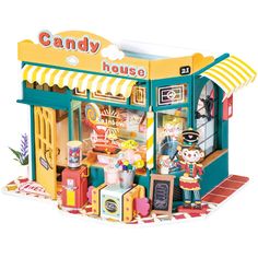 a paper model of a candy shop