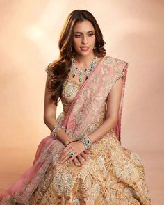 Style Diary Of Ambani Ladies From Radhikha Merchant’s Lagan Lakhvanu Ceremony - ShaadiWish Shloka Mehta Wedding, Anamika Khanna Lehenga, Shloka Mehta, Manish Malhotra Lehenga, Radhika Merchant, Anant Ambani, Nita Ambani, Anamika Khanna, Western Dress