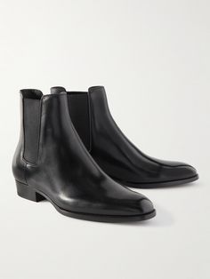 SAINT LAURENT revisits its signature 'Wyatt' boots in so many new colourways and fabrications each season, but this versatile black leather pair is perhaps the wisest investment. They've been impeccably made in Italy with elasticated side panels and are set on Cuban heels. They break at the perfect height to wear with the brand's skinny-fit jeans or tailored trousers. Brown Chelsea Boots, Cuban Heels, Chelsea Boots Men, Black Chelsea Boots, Saint Laurent Shoes, Leather Chelsea Boots, Tailored Trousers, Mr Porter, Brown Boots