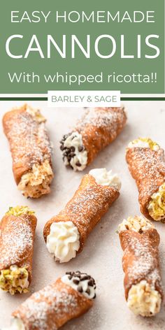 an easy homemade cannolis recipe with whipped ricotta