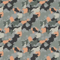 a camouflage pattern with orange and black colors