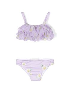 lilac purple/multicolour tulle netting all-over floral print fully ruffled logo plaque square neck adjustable spaghetti straps square open back elasticated underband full lining elasticated waistband full lining Be mindful to try on swimwear over your own garments. Daisy Print, Lilac Purple, Try On, Square Neck, Tankini, Open Back, Spaghetti Strap, Lilac