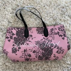 Nwt Victoria’s Secret Bag - Slight Markings On Bottom Of Bag As Shown In Picture. Pink & Black Floral Design, Pleather Material. Super Cute! Cheap Victoria's Secret Shoulder Bag With Zipper, Picture Pink, Carry All Bag, Pink Black, Black Floral, Victoria’s Secret, Carry On, Floral Design, Victoria's Secret