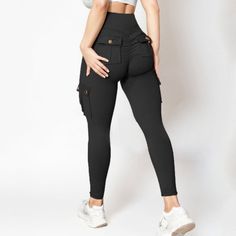 Experience the perfect combination of fashion, comfort, and functionality with our Comfy Curve Enhancing Cargo Leggings. Expertly crafted to complement your body, these leggings accentuate your curves in all the right places, providing a comfortable and fashionable appearance. Ideal for any occasion, whether it's a casual outing or a workout, the trendy cargo pockets add both style and practicality. With their incredibly soft fabric, these leggings offer ultimate comfort without compromising on Solid Leggings With Pockets And 4-way Stretch, Cargo Leggings, Warm Pants, Formal Pants, Trendy Denim, Mens Dress Pants, Pink Leggings, Women Pants Casual, Work Pants