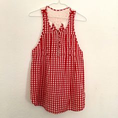 New Without Tags Never Worn Free People Fall/Summer Gingham Top Blouse Color Red Sz 4 Perfect New Condition No Flaws Extra Button Still Attached, Low Armhole, Racer Back Style Adjustable Strings On The Back, See Pictures For Details As They Are Part Of Description, Sorry I Don't Accept Returns So Please Make Sure It Will Fit, If You Have Questions Don't Hesitate I Will Gladly Answer Your Questions, Im Sizing Down My Closet So Will Be Listing More Free People Clothing, Thanks Sleeveless Gingham Tops For Summer, Summer Cotton Top For Picnic, Plaid Summer Tops For Day Out, Plaid Tops For Summer Day Out, Summer Plaid Tops For Day Out, Summer Picnic Cotton Tops, Spring Gingham Sleeveless Top, Summer Sleeveless Gingham Top, Sleeveless Gingham Top For Spring