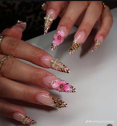 Cheetah Nail Designs, Cheetah Print Nails, Gel Toe Nails, Zebra Nails, Goth Nails, Grunge Nails, Print Nails, Work Nails, Glam Nails