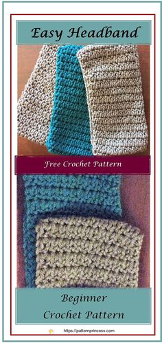 three crochet patterns for the easy headband