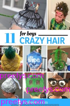 Hair Transformation: Latest Inspiration for Girls - Pretty Hairstyles Crazy Hair For Boys, Hair For Boys, Crazy Hair Boys, Crazy Hair For Kids, Short Hair For Boys, Surfer Hair, Hair Color Spray, Crazy Hat Day