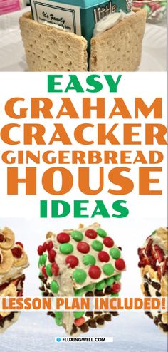 Easy Graham Cracker Gingerbread House Ideas: Lesson Plan Included Gingerbread House Alternative Ideas, Graham Cracker Gingerbread House Ideas, Gingerbread House With Graham Crackers, Simple Gingerbread House Ideas, Simple Gingerbread House, Kids Gingerbread House