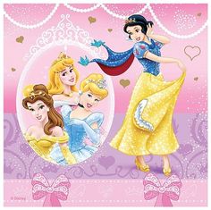 disney princesses with their dresses and tiaras in the frame for a birthday card