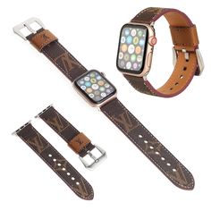 Premium Genuine Leather Construction: Crafted from high-quality genuine leather, the LV Apple Watch strap ensures durability and a luxurious feel, providing both comfort and style for everyday wear. Iconic Monogram Canvas: The strap features the classic LV monogram canvas design, showcasing the iconic checkerboard pattern that represents the brand's timeless elegance and sophistication. Checkerboard Canvas Detail: The unique checkerboard canvas adds a distinctive touch to the strap, enhancing its visual appeal and making it a standout accessory for your Apple Watch. Adjustable Fit: Designed for a perfect fit, the strap is adjustable to accommodate various wrist sizes, ensuring a secure and comfortable wearing experience for all users. Seamless Integration: With precise connectors, the stra Chic Band, Apple Watch Bracelets, Lv Fashion, Buy Louis Vuitton, Apple Watch Case, Apple Watch Accessories, Lv Monogram, Apple Watch Strap, Apple Watch Band