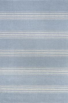 a light blue and white striped rug with vertical stripes on the bottom half of it