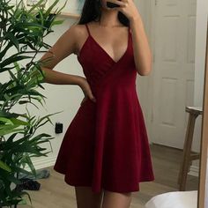 So Cute But Doesn’t Fit Right On Me- Never Worn Red Dress Short Classy, Wine Red Dress Short Wedding, Maroon Prom Dress Short, Short Red Cocktail Dress, Wine Red Bridesmaid Dresses Short, Dark Red Flowy Dress, Wine Colored Dress Short, Dark Red Formal Dress Short, Wine Red Hoco Dress