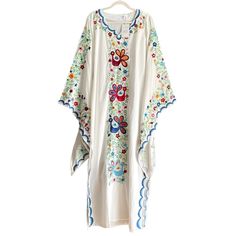 Ohshoplive Embroidered Floral Birds Caftan Dress Bohemian Hippy Tag Size: 2xl (Runs Small) See Measurements Chest: 40" Length: 55.5" Side Zipper. Side Slits. Beautiful Bohemian/Hippy Style Maxi Dress. Long Butterfly Sleeves 100% Polyester. Bohemian Long Embroidered Dress For Spring, Spring Long Bohemian Embroidered Dress, Bohemian Floral Print Kaftan For Eid, White V-neck Embroidered Dress For Festival, Bohemian Tunic Embroidered Dress With Floral Print, Spring Folk Style Embroidered Kaftan, Embroidered Folk Style Kaftan For Spring, Traditional White Dress For Beach Cover-up, White Maxi Dress For Eid Vacation