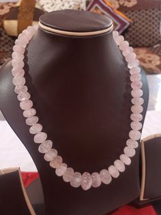 20'' 629 Natural Rose Quartz Carving Pumpkin 12-17 Beads Gemstone Necklace Stone - Rose Quartz 1. Weight - 629 Carat, 20 INCH, Size - 12-17mm Shape :- Pumpkin Polish :- Handmade Purity :- 100% Natural Gemstone color - pink Rose Quartz is also the most powerful protector of the mineral kingdom, creating a shielding force throughout the aura and strengthening natural energies from within. It protects against the negativity and misfortunes of this world, and provides safe exploration into alternate Rose Quartz Faceted Beads Necklace, Rose Quartz Beaded Necklaces With Natural Stones, Rose Quartz Beaded Necklace With Natural Stones, Rose Quartz Necklace With Faceted Round Beads, Rose Quartz Gemstone Necklaces With Round Beads, Rose Quartz Beaded Necklaces With Faceted Beads, Beaded Rose Quartz Necklaces With Faceted Round Beads, Rose Quartz Gemstone Beads Necklace, Round Rose Quartz Gemstone Bead Necklaces