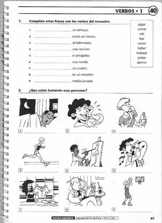 spanish worksheet with pictures on it