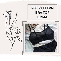 Top bralette lingerie sewing pattern includes sizes: 40/42/44/46/48  See more lingerie patterns, fabrics, lace and other sewing supplies at my store. Click! https://kodlacese.etsy.com Inside the file you will also find a table with dimensional characteristics. Just print it out, and you are done! The pattern contains no instructions! If you have any question feel free contact me, I'm happy to hear from you :) Happy Sewing! Bralette Sewing Pattern, Lingerie Sewing Pattern, Lingerie Patterns, Boutique Inspiration, Sewing Lingerie, Bra Pattern, Top Bra, Bralette Tops, Fashion Design Clothes