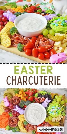 this is an easy and delicious easter charcuterie platter for the kids to make