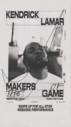 a poster with an image of a man's face and the words makers game on it