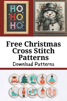 christmas cross stitch patterns with text overlay that reads free christmas cross - stitch patterns