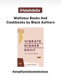 a book cover with the words vibrate higher daily written in black and white