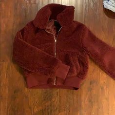 Brand New Cozy Warm Red Outerwear, Cozy Red Outerwear For Fall, Cozy Burgundy Winter Outerwear, Teddy Hoodie, Teddy Jacket, Colorful Hoodies, Lady In Red, Jackets & Coats, Jackets For Women