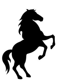 a black and white silhouette of a horse