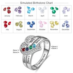 ★ Birthstone Rings for Mom Names and Birthstones ★ Each Ring is made with certified 925 Sterling Silver ★ Perfect for a Mother Ring, Family Ring, Wedding Ring, Anniversary Ring, Engagement Ring and Promise Ring ★ All products are handmade in California, USA with the highest quality Birth Stone Ring Designs, Mother Ring, Sterling Silver Birthstone Ring, Mothers Day Rings, Family Ring, Birthstone Rings, Family Rings, Dress Book, Engraved Ring