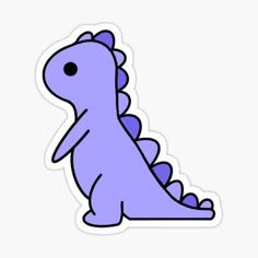 a purple dinosaur sticker on a white background