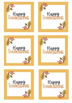 thanksgiving place cards with the words happy thanksgiving