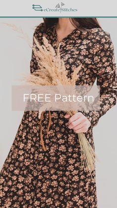 a woman wearing a dress with the text free pattern