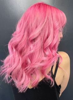 Hot Pink Hair Dye, Cherry Pink Hair, Pretty Haircut, Alt Hairstyles, River Flow, Colored Hair