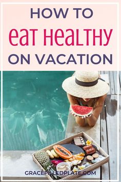 a woman sitting on a dock with watermelon and other foods in front of her