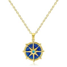 PRICES MAY VARY. ✴️Chic design: Full of mystery, the north star necklace attracts every fashion-conscious tastemaker with its unique design. In the center of the blue disc, a shining eight-pointed star is set, surrounded by delicate zirconia, presenting a gorgeous and layered effect. ✴️Durable & Shiny: We choose materials to the highest standards to ensure that this necklace is not just a gorgeous piece of jewelry, but also a trustworthy investment. The carefully selected materials ensure long-l Necklaces Trendy, Blue Disc, Angel Pendant Necklace, North Star Necklace, Necklace Packaging, Dainty Necklaces, Compass Necklace, Coin Pendant Necklace, Necklace Flower